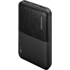 Nešiojamas įkroviklis - akumuliatorius mini 5000mAh 2xUSB + USB C 10.5W su indikatoriumi greito krovimo (QC3.0) juodas (black) Goobay 